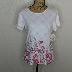 Karen Scott Floral Tee Size S